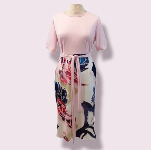 KISSMODA Women's Bodycon Elegant Pencil Dress With Belt Large - Picture 2 of 13